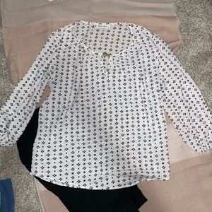 Sheer Work Shirt with Gold Accent